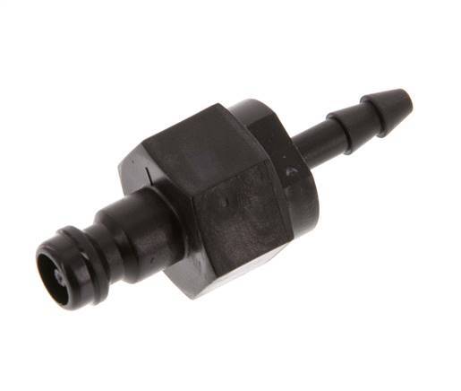 POM DN 5 Tapón de acoplamiento 4 mm Pilar de manguera Doble cierre