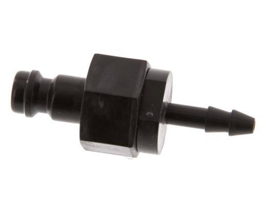 POM DN 5 Tapón de acoplamiento 4 mm Pilar de manguera Doble cierre