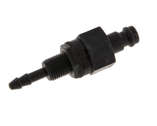 POM DN 5 Tapón de acoplamiento 4 mm Mampara de pilar de manguera Doble cierre