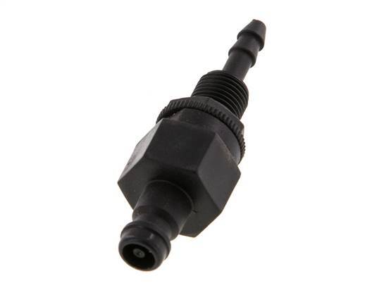 POM DN 5 Tapón de acoplamiento 4 mm Mampara de pilar de manguera Doble cierre