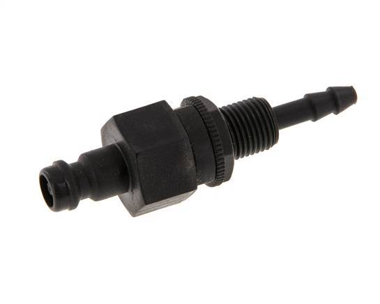 POM DN 5 Tapón de acoplamiento 4 mm Mampara de pilar de manguera Doble cierre