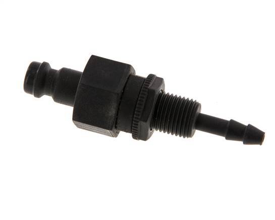 POM DN 5 Tapón de acoplamiento 4 mm Mampara de pilar de manguera Doble cierre