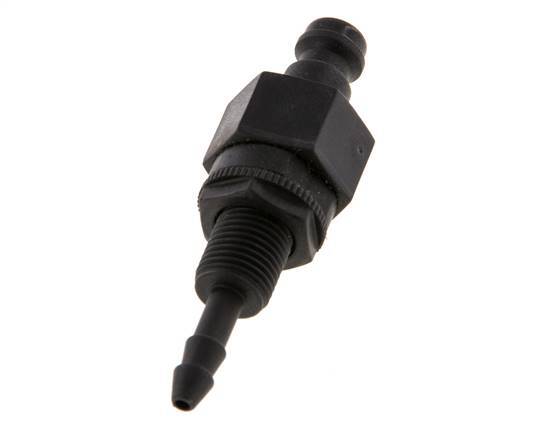 POM DN 5 Tapón de acoplamiento 4 mm Mampara de pilar de manguera Doble cierre
