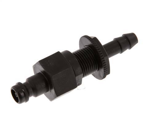 POM DN 5 Tapón de acoplamiento Pilar de manguera de 6 mm Cierre doble