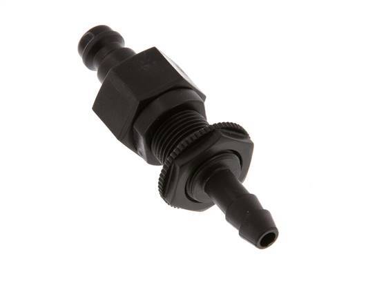 POM DN 5 Tapón de acoplamiento Pilar de manguera de 6 mm Cierre doble