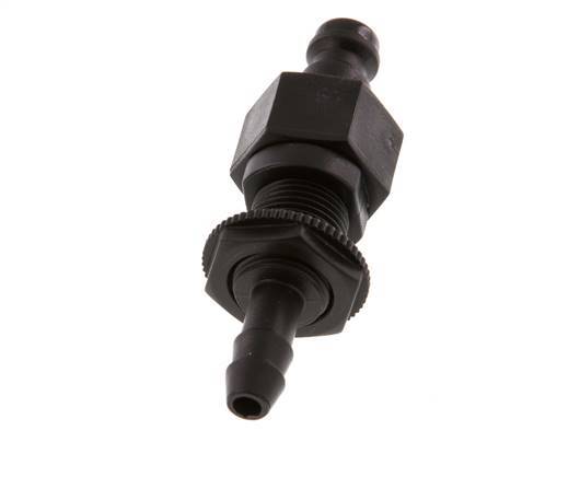 POM DN 5 Tapón de acoplamiento Pilar de manguera de 6 mm Cierre doble
