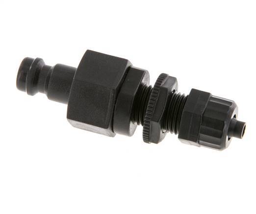 POM DN 5 Acoplamiento Tapón 4x6 mm Tuerca de racor Cierre doble
