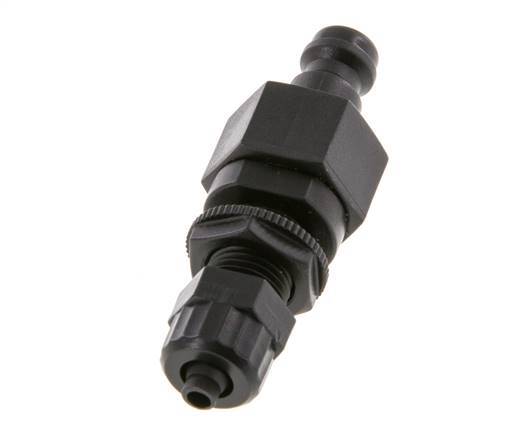 POM DN 5 Acoplamiento Tapón 4x6 mm Tuerca de racor Cierre doble