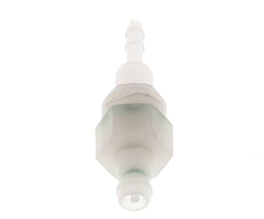 PVDF DN 5 Tapón de acoplamiento Pilar de manguera de 4 mm Mampara de doble cierre