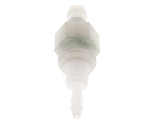 PVDF DN 5 Tapón de acoplamiento Pilar de manguera de 4 mm Mampara de doble cierre
