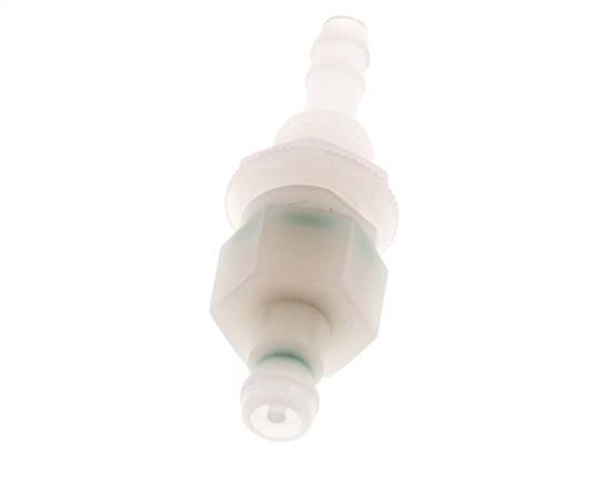PVDF DN 5 Tapón de acoplamiento Pilar de manguera de 6 mm Cierre doble