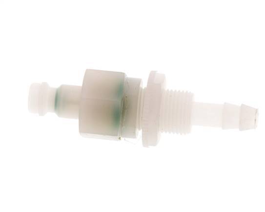 PVDF DN 5 Tapón de acoplamiento Pilar de manguera de 6 mm Cierre doble