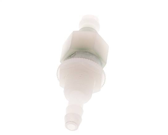 PVDF DN 5 Tapón de acoplamiento Pilar de manguera de 6 mm Cierre doble