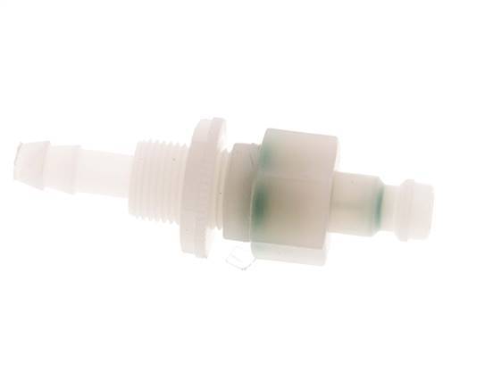PVDF DN 5 Tapón de acoplamiento Pilar de manguera de 6 mm Cierre doble