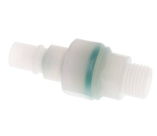 PVDF DN 7.2 Tapón de acoplamiento G 1/4 pulgadas rosca macho doble cierre