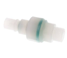 PVDF DN 7.2 Tapón de acoplamiento G 1/4 pulgadas rosca macho doble cierre