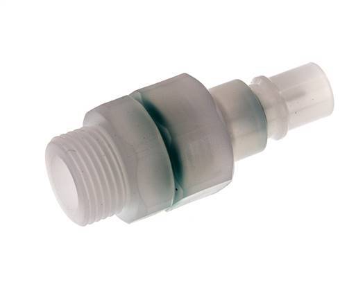 PVDF DN 7.2 Tapón de acoplamiento G 3/8 pulgadas rosca macho doble cierre