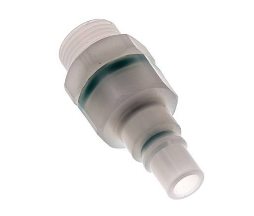 PVDF DN 7.2 Tapón de acoplamiento G 3/8 pulgadas rosca macho doble cierre