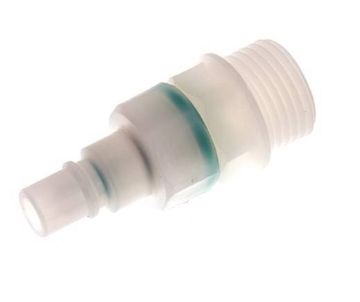 PVDF DN 7.2 Tapón de acoplamiento G 1/2 pulgadas rosca macho doble cierre
