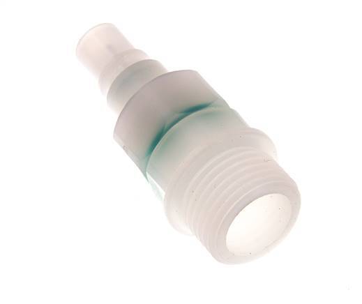 PVDF DN 7.2 Tapón de acoplamiento G 1/2 pulgadas rosca macho doble cierre