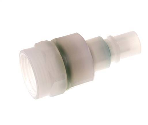 PVDF DN 7.2 Tapón de acoplamiento G 3/8 pulgadas rosca hembra doble cierre