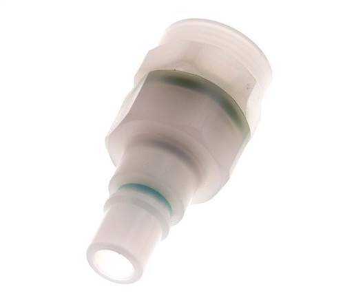 PVDF DN 7.2 Tapón de acoplamiento G 3/8 pulgadas rosca hembra doble cierre