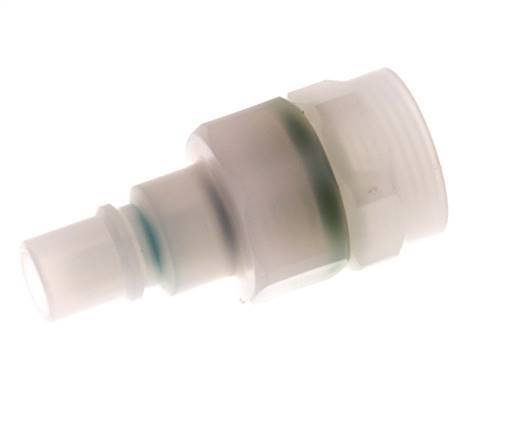 PVDF DN 7.2 Tapón de acoplamiento G 3/8 pulgadas rosca hembra doble cierre