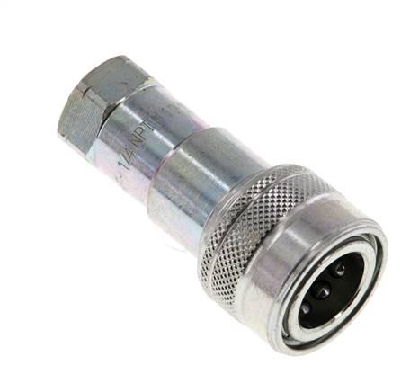 Acero DN 6.3 Acoplamiento hidráulico Enchufe de 1/4 de pulgada hembra NPT Rosca ISO 7241-1 B D 14.2mm