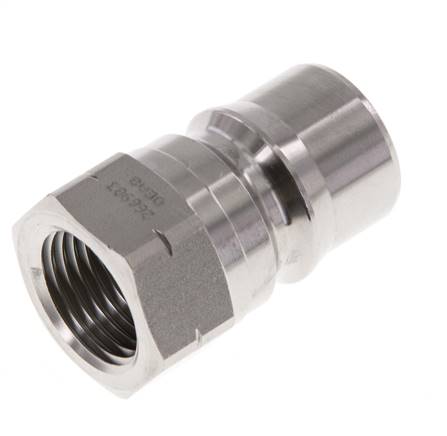 Enchufe hidráulico de acero inoxidable DN 12.5 con rosca NPT hembra de 1/2 pulgada ISO 7241-1 B D 23.5mm