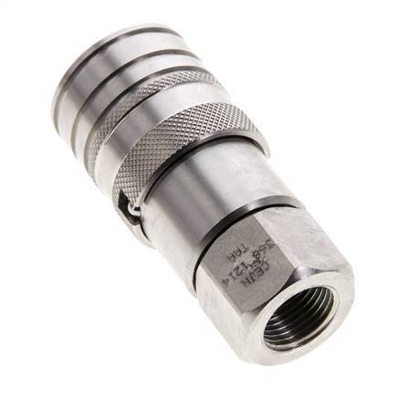 Acero inoxidable DN 10 Boca hidráulica de cara plana G 3/8 pulgadas rosca hembra ISO 16028 CEJN D 19,7mm