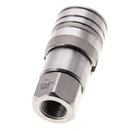 Acero inoxidable DN 10 Boca hidráulica de cara plana G 3/8 pulgadas rosca hembra ISO 16028 CEJN D 19,7mm