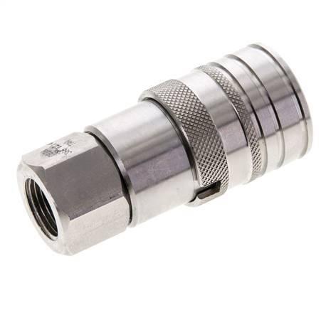 Acero inoxidable DN 10 Boca hidráulica de cara plana G 3/8 pulgadas rosca hembra ISO 16028 CEJN D 19,7mm