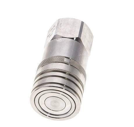 Stainless Steel DN 12 Flat Face Hydraulic Socket G 3/4 inch Female Threads ISO 16028 CEJN D 24.5mm