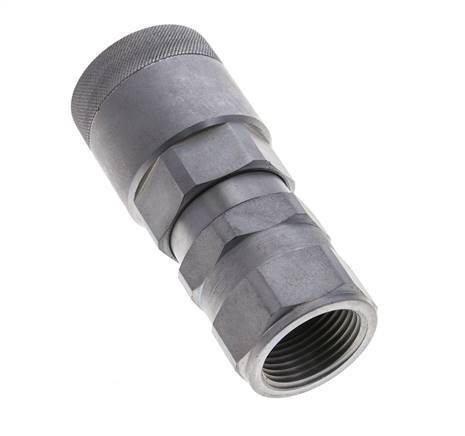 Steel DN 15 Flat Face Hydraulic Plug G 1 inch Female Threads ISO 16028 D M43 x 2