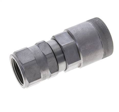 Steel DN 15 Flat Face Hydraulic Plug G 1 inch Female Threads ISO 16028 D M43 x 2