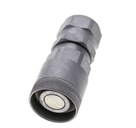Steel DN 15 Flat Face Hydraulic Plug G 1 inch Female Threads ISO 16028 D M43 x 2
