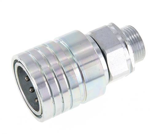 Acero DN 25 Acoplamiento hidráulico Enchufe 22 mm L Anillo de compresión ISO 7241-1 A/8434-1 D 34,3mm