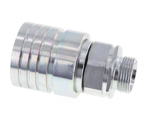 Acero DN 25 Acoplamiento hidráulico Enchufe 22 mm L Anillo de compresión ISO 7241-1 A/8434-1 D 34,3mm