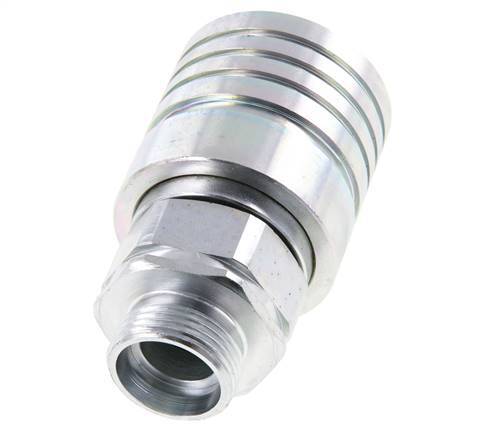 Acero DN 25 Acoplamiento hidráulico Enchufe 22 mm L Anillo de compresión ISO 7241-1 A/8434-1 D 34,3mm