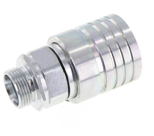 Acero DN 25 Acoplamiento hidráulico Enchufe 22 mm L Anillo de compresión ISO 7241-1 A/8434-1 D 34,3mm