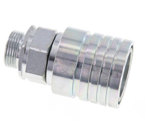 Acero DN 25 Acoplamiento hidráulico Enchufe 22 mm L Anillo de compresión ISO 7241-1 A/8434-1 D 34,3mm