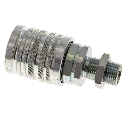 Acero DN 12.5 Acoplamiento hidráulico Enchufe 12 mm L Anillo de compresión Mampara ISO 7241-1 A/8434-1 D 20.5mm