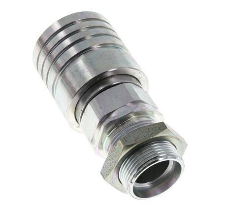 Acero DN 25 Acoplamiento hidráulico Enchufe 28 mm L Anillo de compresión Mampara ISO 7241-1 A/8434-1 D 34,3mm