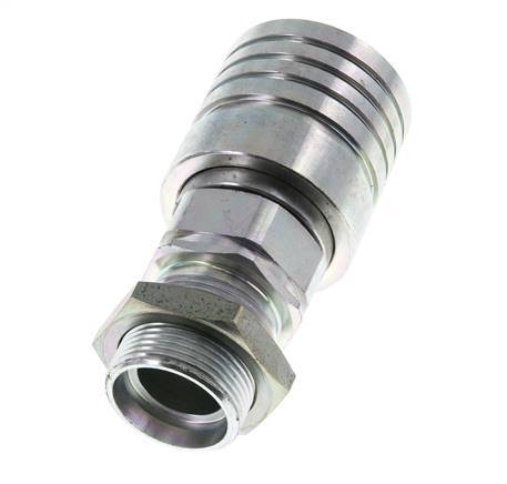 Acero DN 25 Acoplamiento hidráulico Enchufe 28 mm L Anillo de compresión Mampara ISO 7241-1 A/8434-1 D 34,3mm
