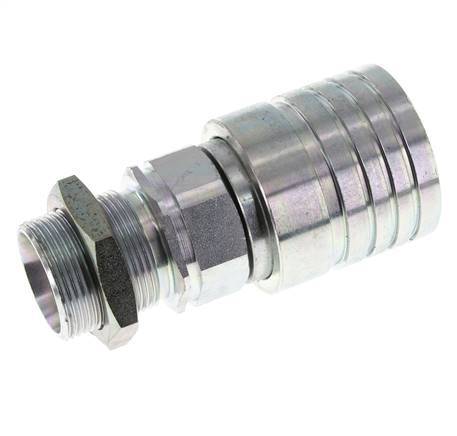 Acero DN 25 Acoplamiento hidráulico Enchufe 28 mm L Anillo de compresión Mampara ISO 7241-1 A/8434-1 D 34,3mm