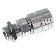 Acero DN 25 Acoplamiento hidráulico Enchufe 28 mm L Anillo de compresión Mampara ISO 7241-1 A/8434-1 D 34,3mm