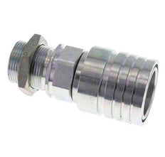 Acero DN 25 Acoplamiento hidráulico Enchufe 28 mm L Anillo de compresión Mampara ISO 7241-1 A/8434-1 D 34,3mm