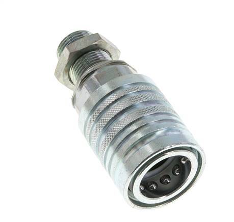 Acero DN 12.5 Acoplamiento hidráulico Enchufe 12 mm S Anillo de compresión Mampara ISO 7241-1 A/8434-1 D 20.5mm