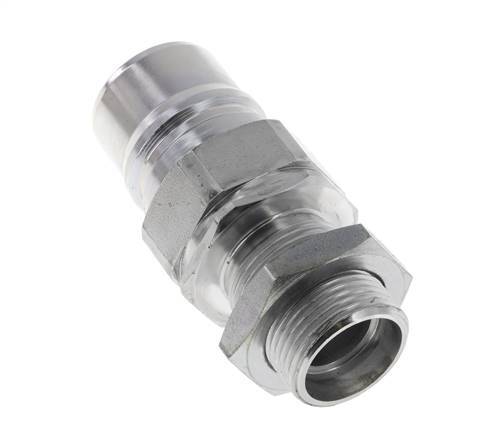 Acero DN 25 Acoplamiento hidráulico Tapón 22 mm L Anillo de compresión Mampara ISO 7241-1 A/8434-1 D 34,3mm