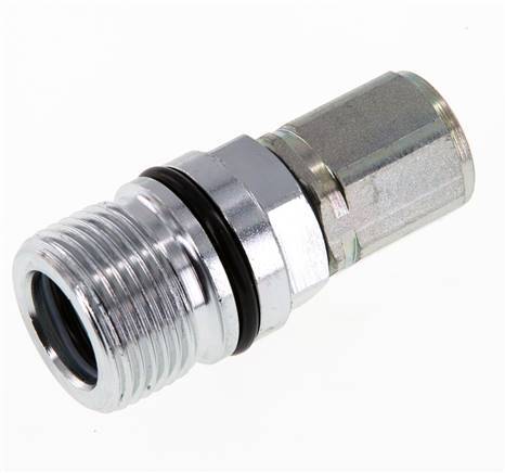 Acoplamiento hidráulico de acero DN 10 Enchufe G 3/8 pulgadas Rosca hembra ISO 14541 D M28 x 2